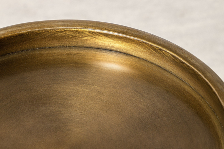 Masă laterală TRAYFUL 60cm, bază din marmură verde și blat din alamă [4]