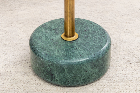 Masă laterală TRAYFUL 60cm, bază din marmură verde și blat din alamă [5]