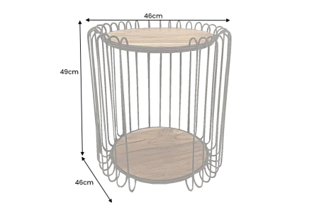 Masă laterală TRUE ELEMENTS cadru negru 50cm,lemn de salcâm, natural [10]