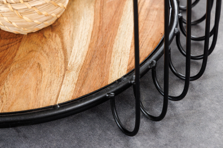 Masă laterală TRUE ELEMENTS cadru negru 50cm,lemn de salcâm, natural [7]