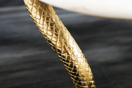 Masă laterală WILDLIFE COBRA 60cm aurie cu marmură albă  [16]