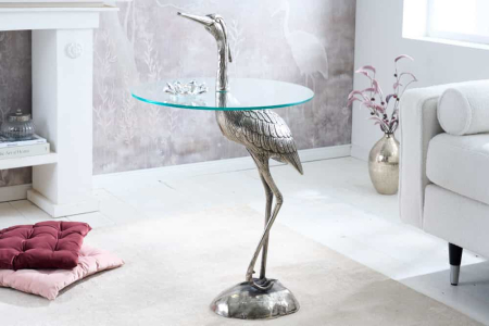 Masă laterală WILDLIFE HERON 90cm argintie [2]