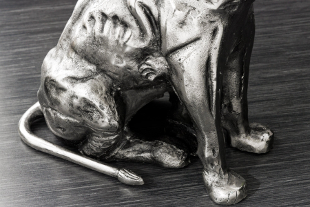 Masă laterală WILDLIFE LION 60cm argintiu antic [7]