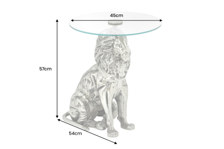 Masă laterală WILDLIFE LION 60cm argintiu antic [17]