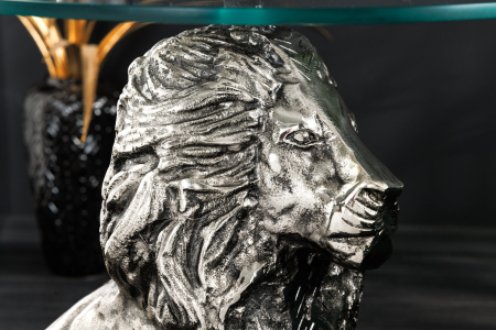 Masă laterală WILDLIFE LION 60cm argintiu antic [8]