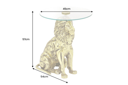 Masă laterală WILDLIFE LION 60cm auriu antic [10]