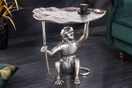 Masă laterală WILDLIFE MONKEY 55cm argintie [2]