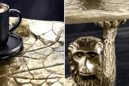 Masă laterală WILDLIFE MONKEY 55cm auriu antic [5]