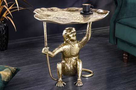 Masă laterală WILDLIFE MONKEY 55cm auriu antic [2]