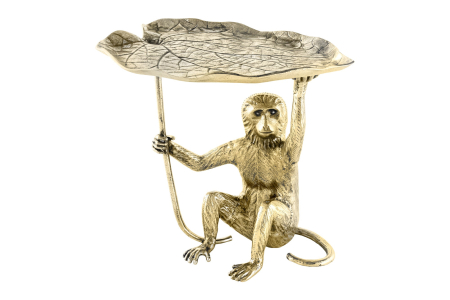 Masute de cafea - Masă laterală WILDLIFE MONKEY 55cm auriu antic