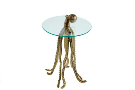 Masute de cafea - Masă laterală WILDLIFE OCTOPUS 70cm sticlă securizată 8mm