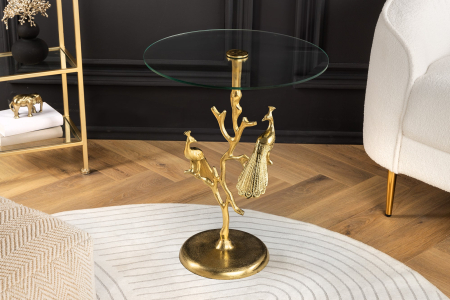 Masă laterală WILDLIFE PEACOCK 60cm aurie [1]