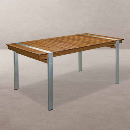Mobilier Gradina - Masa de exterior Norah din lemn / oțel inoxidabil 220 x 100 x 74 cm