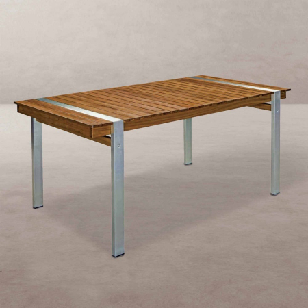 Mobilier Gradina - Masa de exterior Norah din  lemn/oțel inoxidabil 160 x 85 x 74 cm