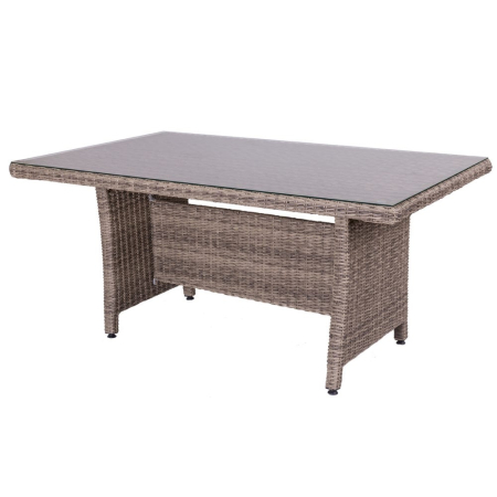 Mobilier Gradina - Masa de exterior Patsy din ratan si blat de sticlă.160 x 100 x 75 cm