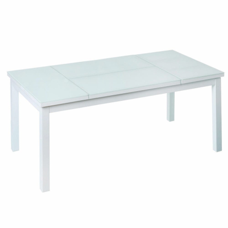 Mobilier Gradina - Masa de exterior pliabilă Agnes din aluminiu alb 120 x 60 x 48,50 cm