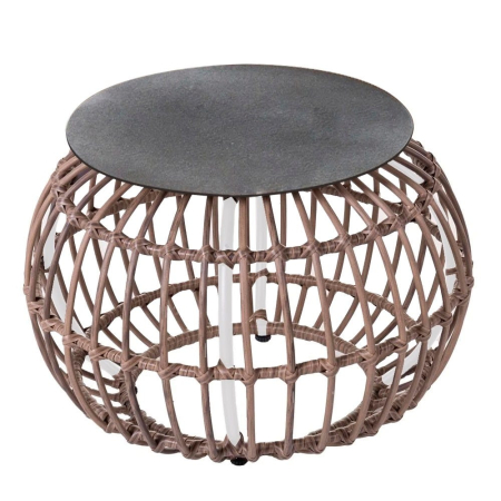 Mobilier Gradina - Măsuță de exterior din oțel și rattan  50 x 33,50 cm