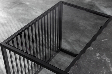 Masuta de cafea ARCHITECTURE cu aspect de marmura si geam fumuriu, 100 cm [5]