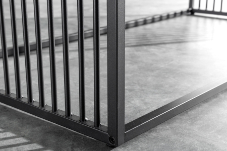 Masuta de cafea ARCHITECTURE cu aspect de marmura si geam fumuriu, 100 cm [6]