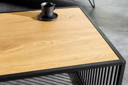 Masuta de cafea ARCHITECTURE din lemn de stejar salbatic si geam fumuriu, 100 cm [4]