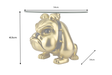 Măsuță de cafea BULLDOG 55 cm, sticlă aurie [6]
