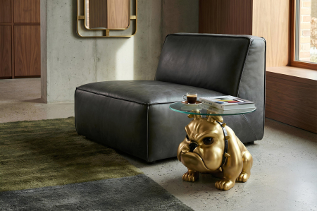 Măsuță de cafea BULLDOG 55 cm, sticlă aurie [2]