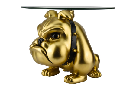 Living - Măsuță de cafea BULLDOG 55 cm, sticlă aurie