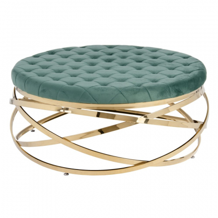 Masute de cafea - Măsuță de cafea cu structură din metal auriu și catifea 110 X 110 X 43 CM