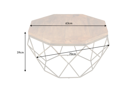 Masuta de cafea DIAMOND din lemn de mango, 70 cm [7]