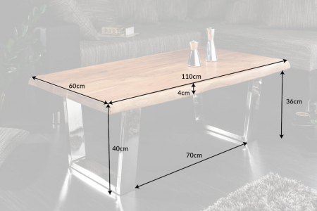Masuta de cafea din lemn masiv de salcam Mammut, 110 cm [7]