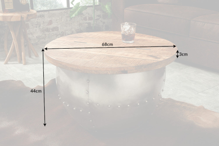 Masuta de cafea DRUMP STORAGE cu spatiu de depozitare din lemn de mango, 68 cm [8]