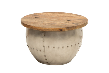 Masute de cafea - Masuta de cafea DRUMP STORAGE cu spatiu de depozitare din lemn de mango, 68 cm