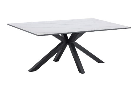 Living - Măsuță de cafea GALAXIE 100 cm cu cadru în formă de stea, ceramică albă