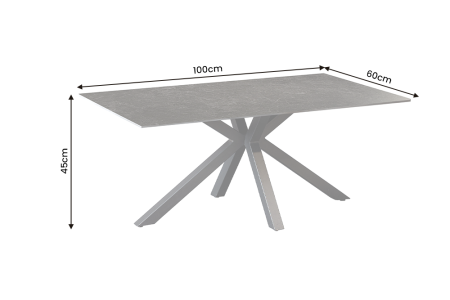 Măsuță de cafea GALAXIE 100 cm cu cadru în formă de stea, gri ceramic [5]