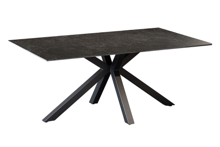 Living - Măsuță de cafea GALAXIE 100 cm cu cadru în formă de stea, gri ceramic