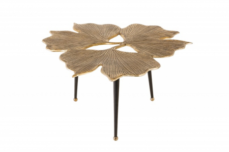 Masuta de cafea  GINKGO LEAFS 75 cm din metal auriu lucrat manual [4]