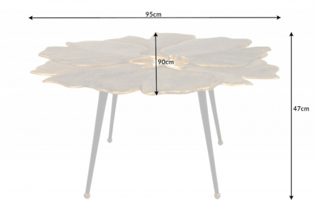 Masuta de cafea  GINKGO LEAFS din metal argintiu lucrat manual [5]
