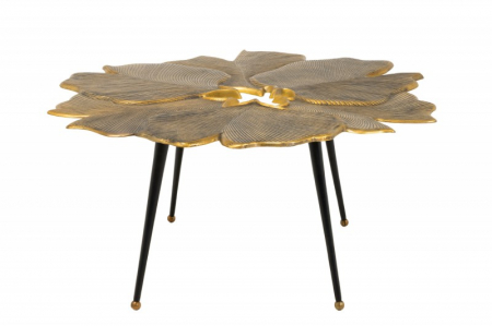 Masuta de cafea  GINKGO LEAFS din metal argintiu lucrat manual [4]