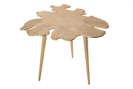 Masute de cafea - Masuta de cafea  GINKGO LEAFS din metal auriu lucrat manual