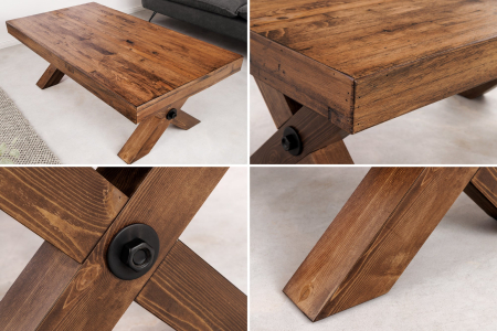 Masuta de cafea GOLIATH din lemn de pin natural, 110 cm [7]