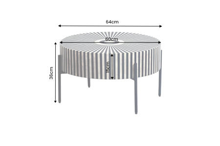 Măsuță de cafea HARMONY NATURE cu incrustări din os, 65 cm, negru-alb [5]