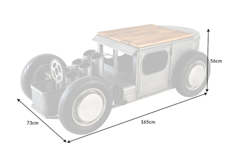 Masuta de cafea HOT ROD din inox si lemn de mango [8]