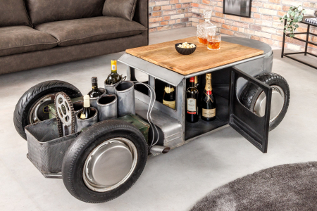 Masuta de cafea HOT ROD din inox si lemn de mango [1]