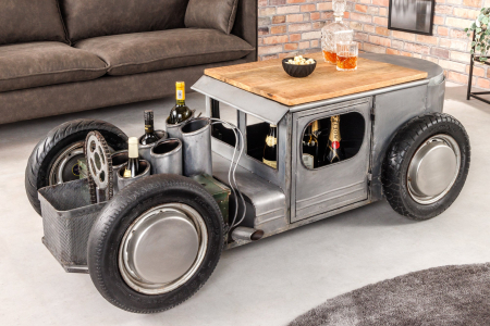 Masuta de cafea HOT ROD din inox si lemn de mango [2]