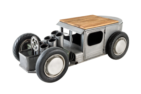 Bufete & baruri - Masuta de cafea HOT ROD din inox si lemn de mango