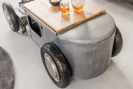 Masuta de cafea HOT ROD din inox si lemn de mango [6]