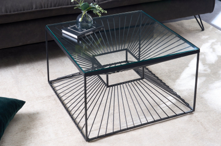 Masuta de cafea ILLUSION din metal si sticla rezistenta, 60 cm  [2]