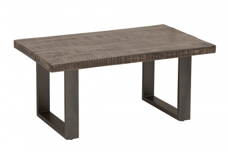 Living - Masuta de cafea IRON CRAFT cu blat din lemn masiv de mango