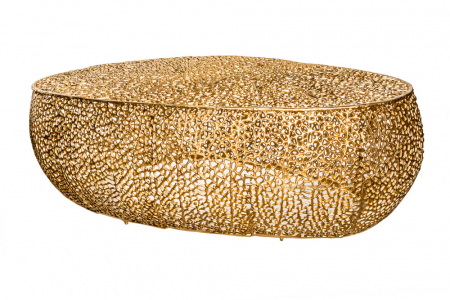 Masute de cafea - Masuta de cafea Leaf din aluminiu auriu
