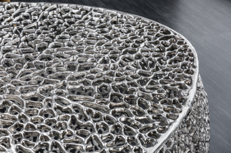 Masuta de cafea LEAF  handmade din metal argintiu, 122 cm [4]